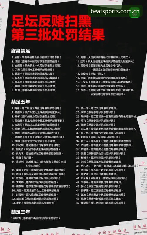 中国足球行业整顿风暴：禁足名单解读与卓越运动体验平台使用指南